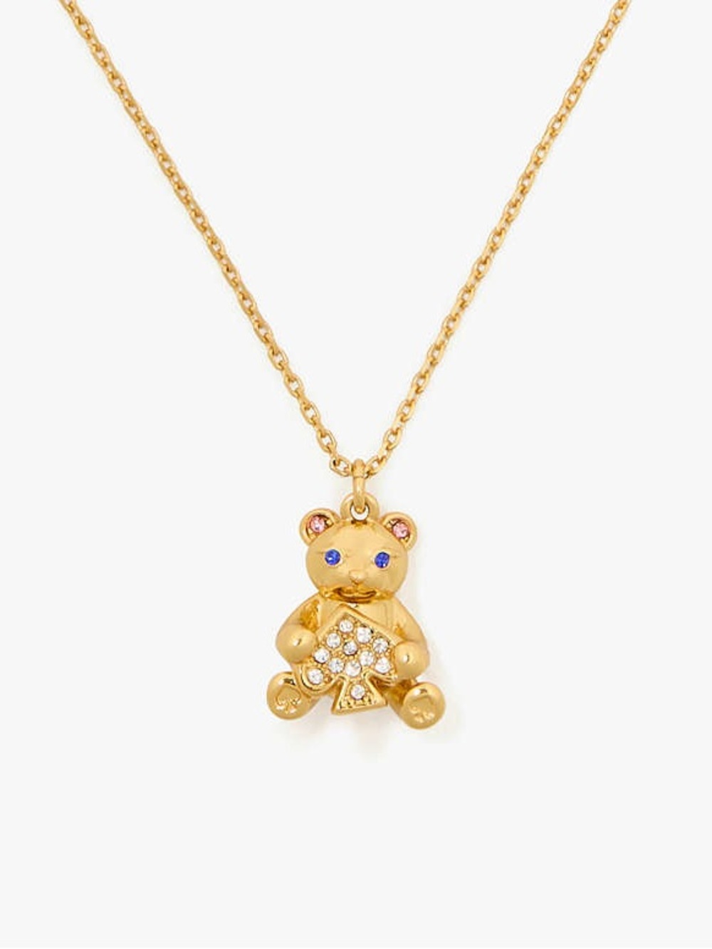 Kate Spade: Oh What Fun Spade Teddy Bear Pendant Necklace - Picture 1 of 7